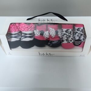 🎀 Nicole Miller New York Baby Girl Socks Set - Pink, Black, White